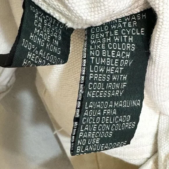 Vintage 90s Ralph Lauren Jeans Co Chore Jacket Cream Cotton Womens M - Picture 7 of 7